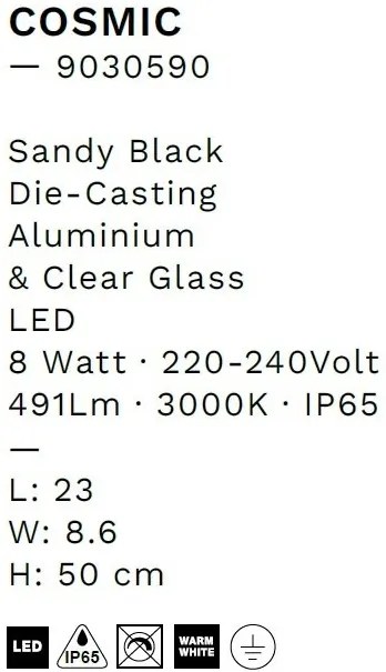 Stalp LED iluminat exterior IP65 COSMIC H-50cm