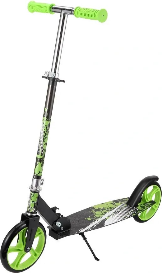 Trotineta copii si adolescenti NOVOKIDS™ Storm Camo PRO, Maxim 100 kg, Functie Super Brake, Maner reglabil pe inaltime, Diametru roata 200 mm, Verde