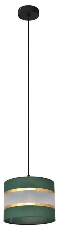 Lustră pe cablu HELEN 1xE27/15W/230V d. 20 cm verde/auriu