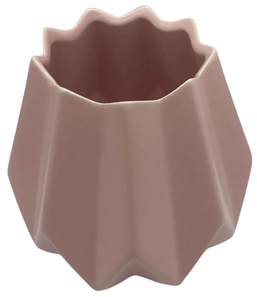 Vaza ceramica EDITH, Roz, 14cm