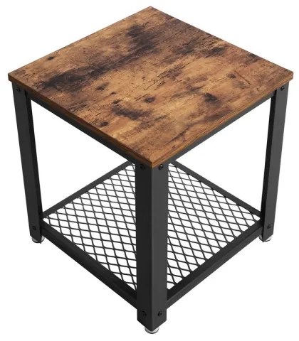 Măsuță laterală ELDUR, maro/negru