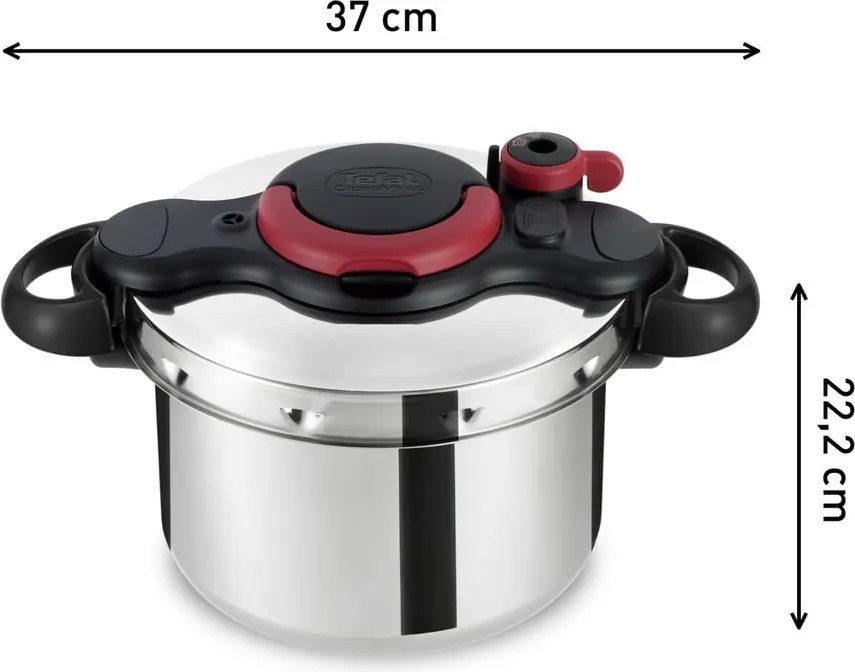 Oală sub presiune din oțel inoxidabil 6 l Clipso Minut Easy P4620768 – Tefal