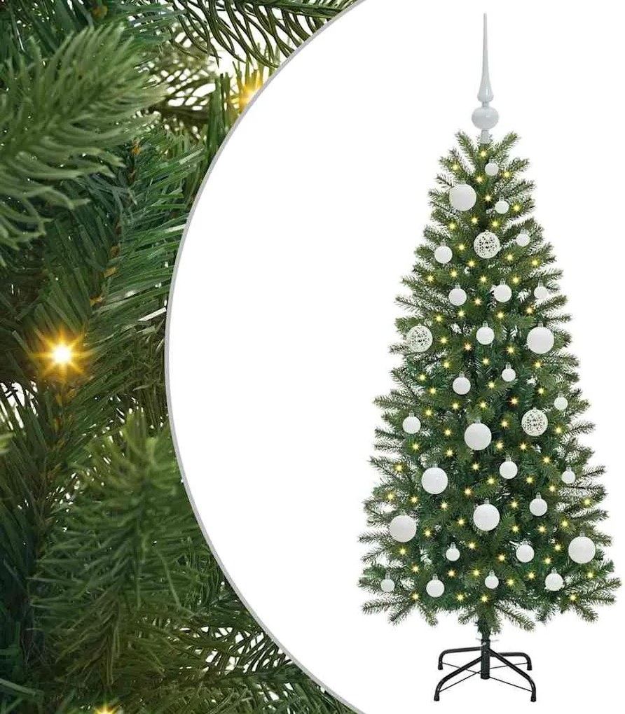 vidaXL Brad de Crăciun artificial cu 150 LED Verde 120 cm PE și PVC