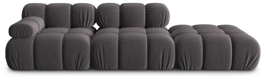 Canapea gri închis cu tapițerie din catifea 282 cm Bellis – Micadoni Home