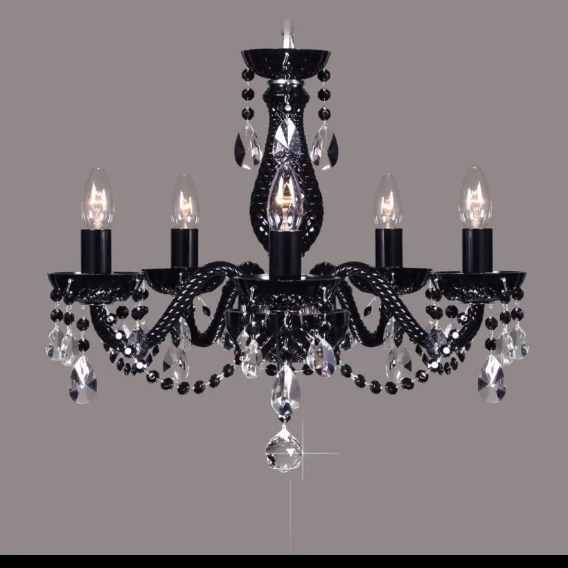 Candelabru cristal Bohemia L11 808/05/1-A, 6 black; F black, Ni