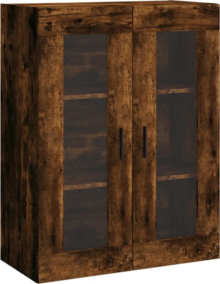 vidaXL Dulap montat pe perete, stejar fumuriu, 69,5x34x90 cm