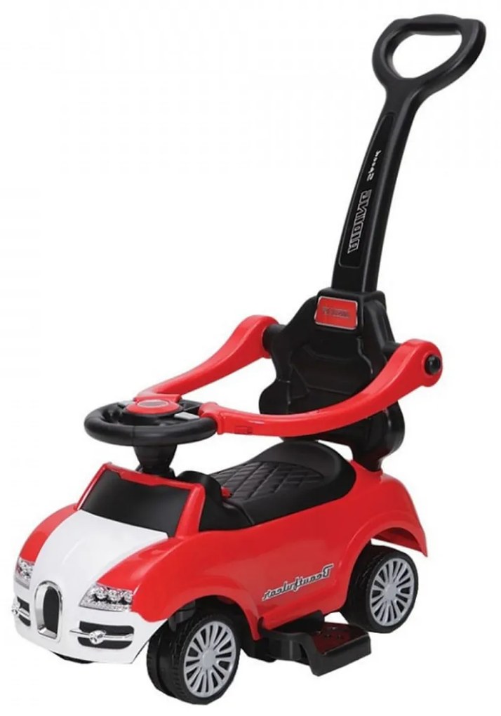 Masinuta copii si bebe NOVOKIDS™ Classico Rider 2 in 1 , Cu melodii si sunete, Maner de impins pentru parinti detasabil, Functie trotineta fara