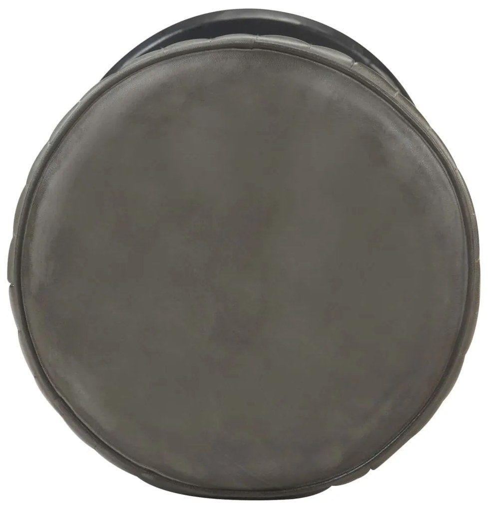 321874 vidaXL Scaun de bar, gri învechit, piele naturală