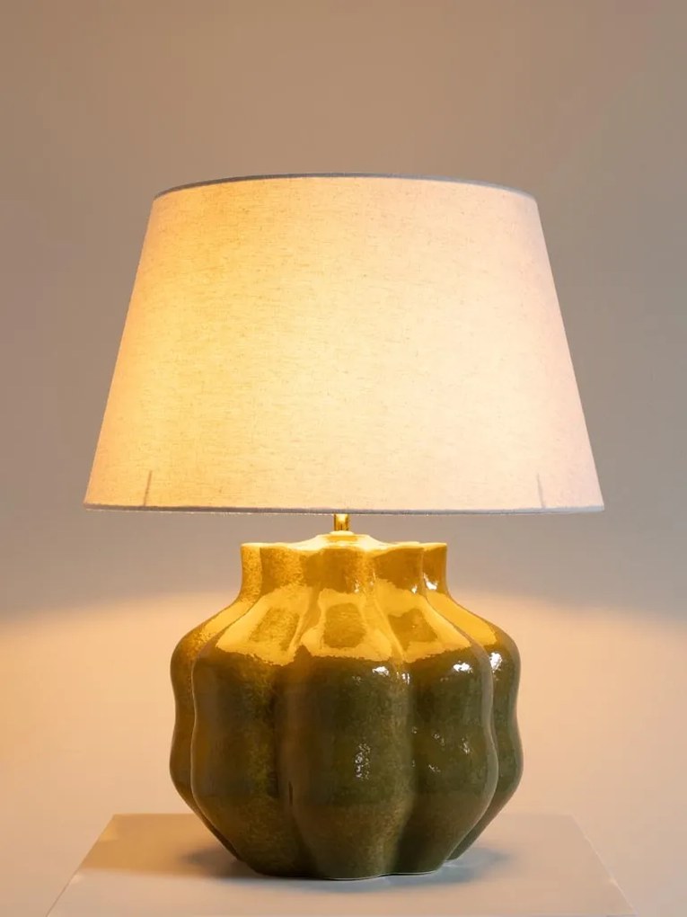 Lampa de masa, cu abajur din in si bumbac, Fleury