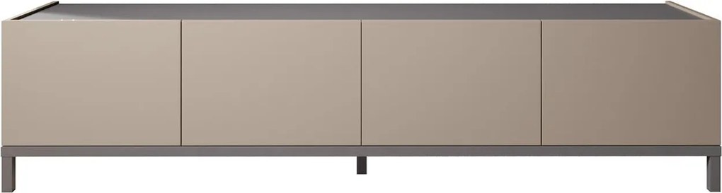 Comodă TV lemn masiv 4 uși Kara, 208 × 48 × 48 cm