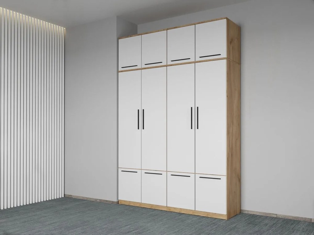 Set mobila dormitor complet Alb/Stejar Levi C21
