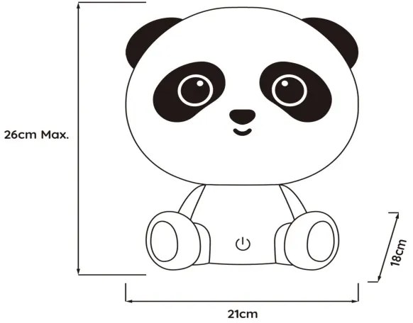 Veioză LED dimabilă pentru copii Lucide 71593/03/30 DODO LED/3W/5V panda