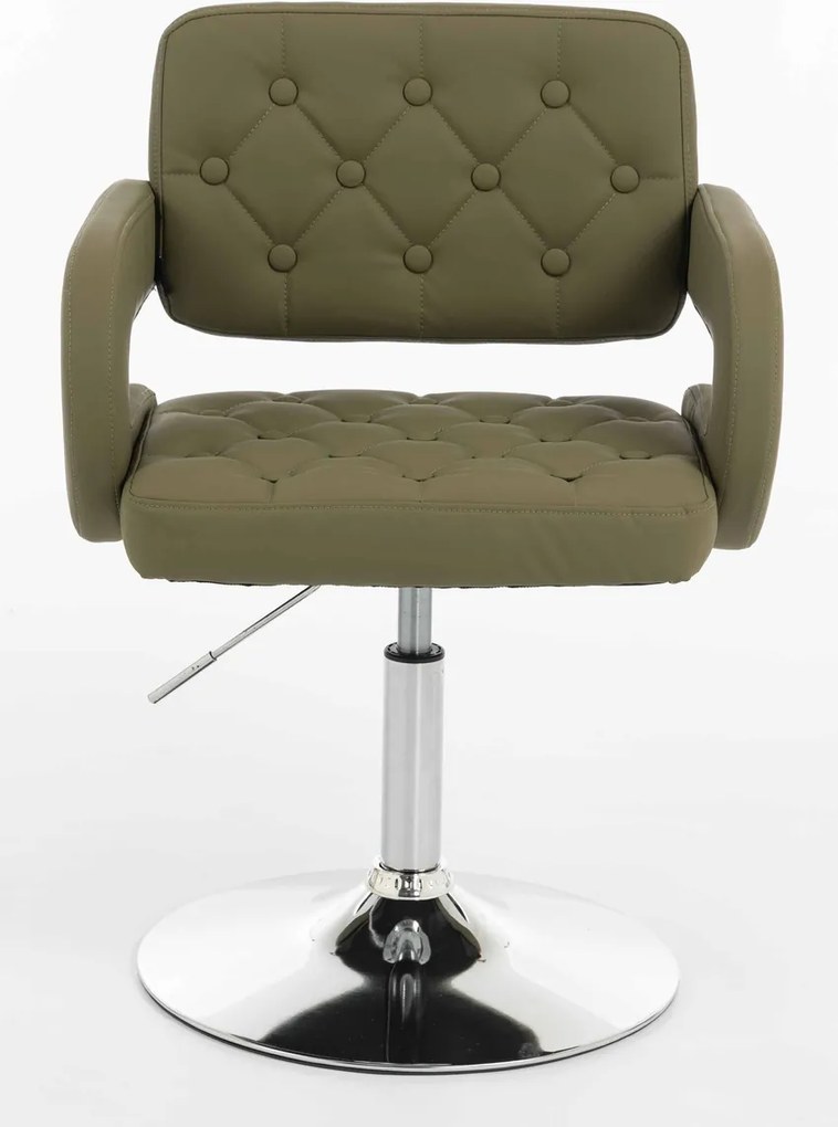 HR8403N Scaun Khaki Piele Ecologica Premium Soft cu Bază Cromata