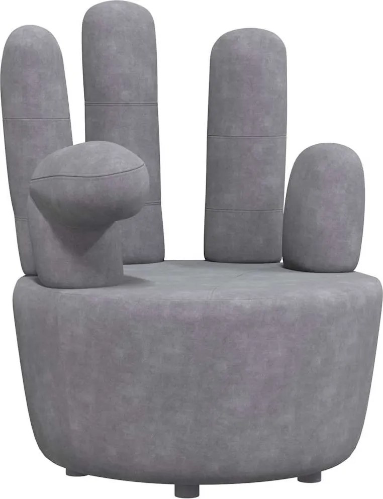 vidaXL Scaun model mână, gri, catifea