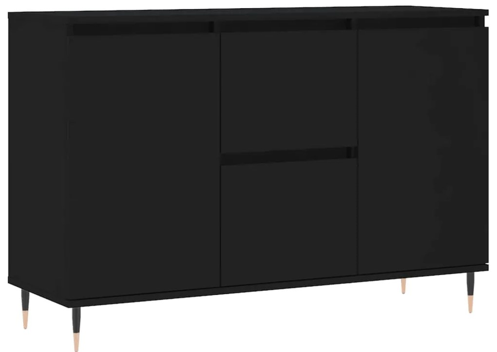 827197 vidaXL Servantă, negru, 104x35x70 cm, lemn prelucrat