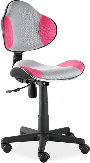 Scaun de birou ergonomic tapitat cu stofa QG2 Pink&amp;Grey 41x48x92 cm