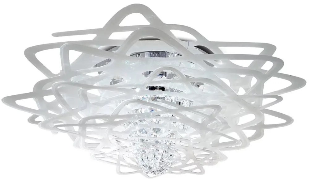 Lustra design Art Deco unicat realizata manual Aurora Large alb