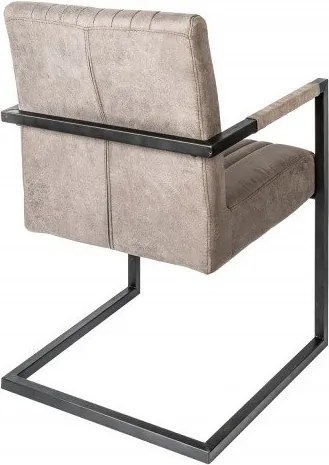 Scaun cu brate design retro Big Aston microfibra taupe