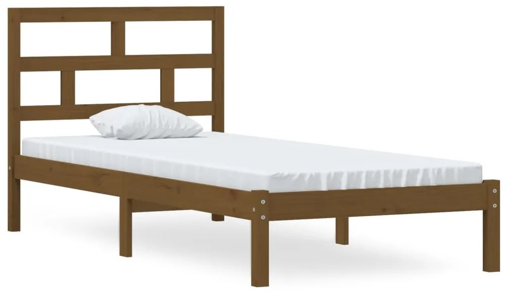 3101206 vidaXL Cadru de pat, maro miere, 90x200 cm, lemn masiv de pin