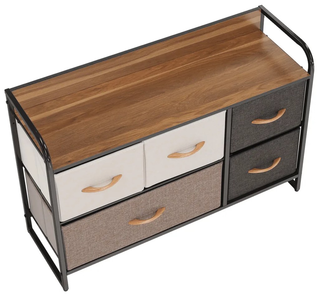 Comoda cu sertare din material textil HAZEL TIP 4,maro, S