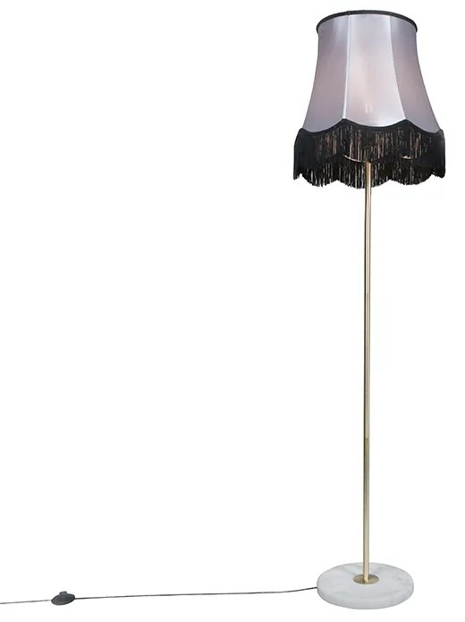 Lampă de podea din alamă cu abajur Granny negru-gri 45 cm - Kaso