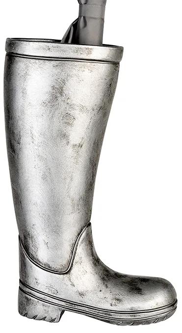 Suport umbrela BOOT, ceramica, argintiu, 45x26x11 cm