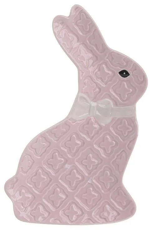 Platou Pink White Bunny 25 x 16 cm