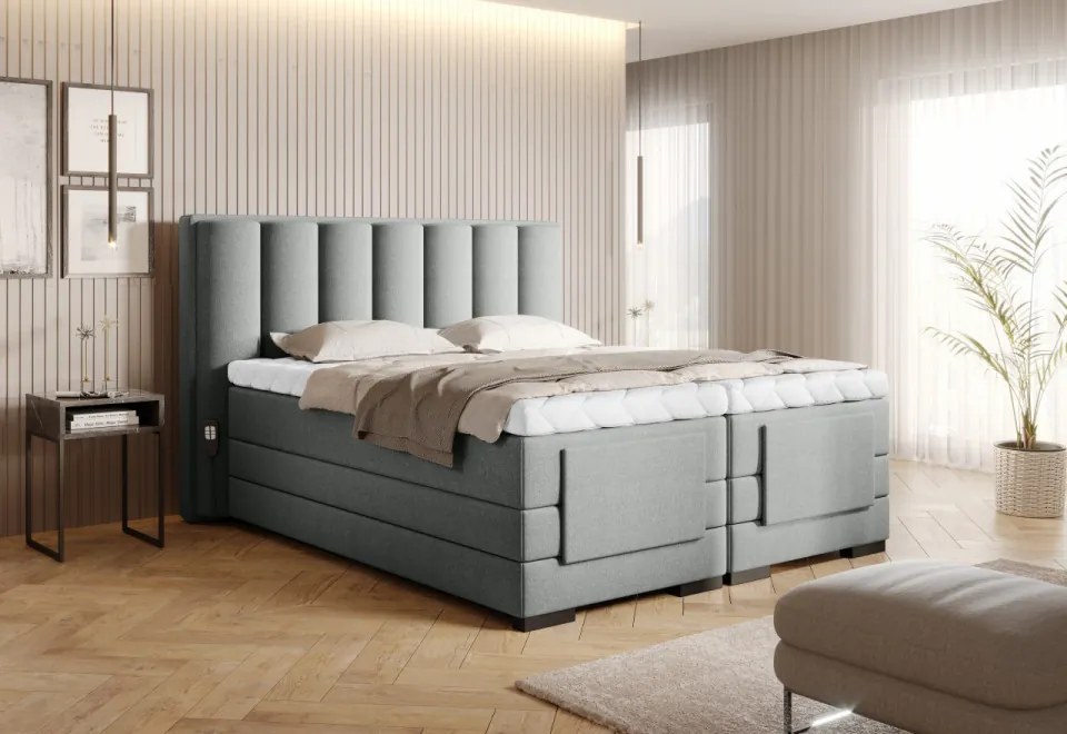 Pat electric ajustabil, 160x200 cm, Veros 161, Eltap (Culoare: Gri deschis - Nube 3)