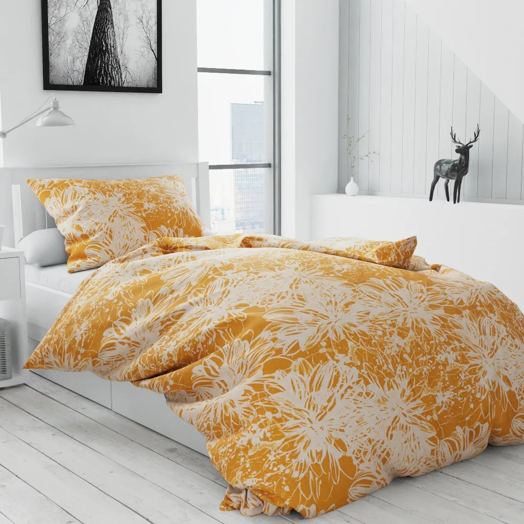 Lenjerie de pat din bumbac galben, TONAS Dimensiune lenjerie de pat: 70 x 90 cm | 140 x 200 cm