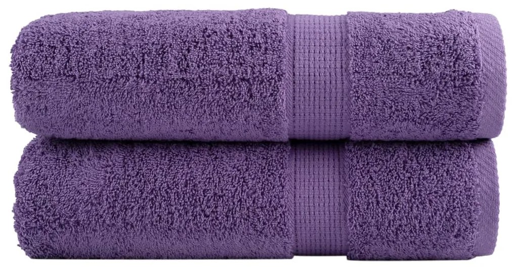 vidaXL Prosoape de duș premium SOLUND 2 buc. violet 70x140 cm 600 gsm