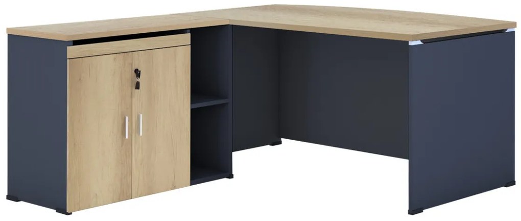 Birou Lotus Oak, Antracit 180x160x75 cm