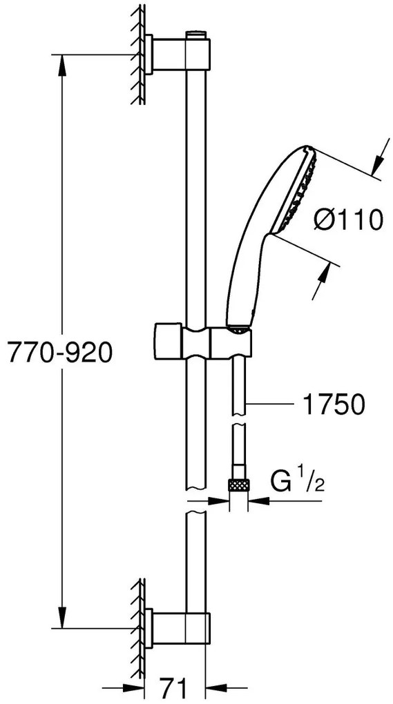 Grohe Vitalio Start set de dus perete crom 26953001