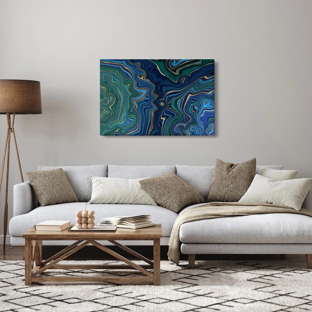 Tablou - Marmură verde- albastru (90x60 cm)