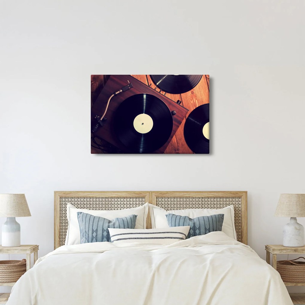 Tablou - Discuri de gramafon (90x60 cm)