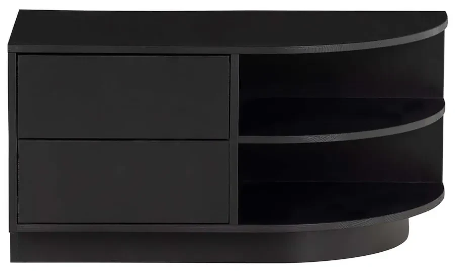 Comodă TV modulară neagră din lemn masiv de pin 256x40 cm Finca – WOOOD