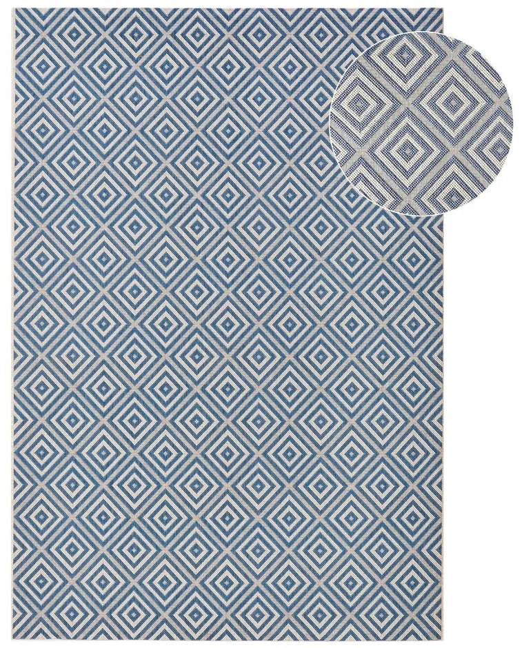 Covor de exterior NORTHRUGS Karo, 140 x 200 cm, albastru