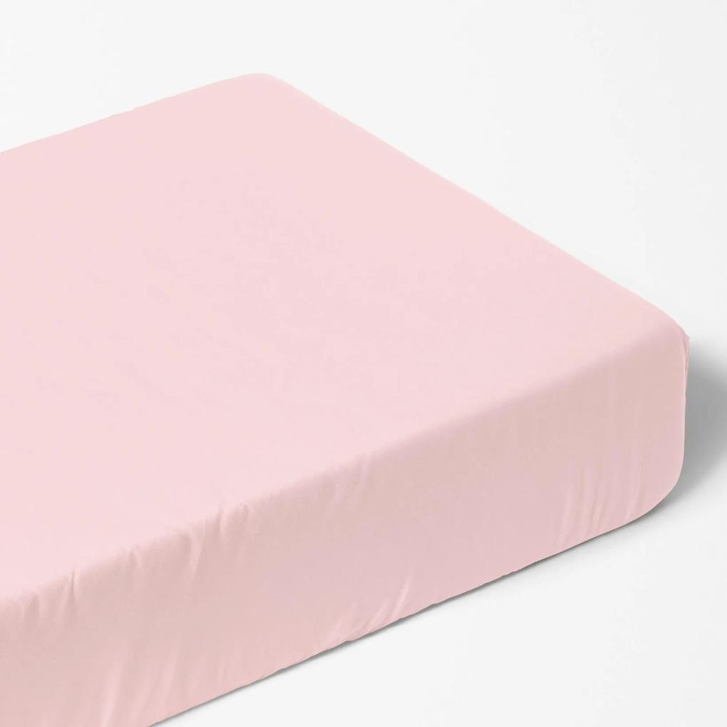 Goldea cearceaf de pat 100% bumbac cu elastic - roz pudră 120 x 200 cm