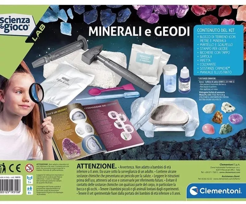 Colorat Science Set științific cu minerale și geode Clementoni