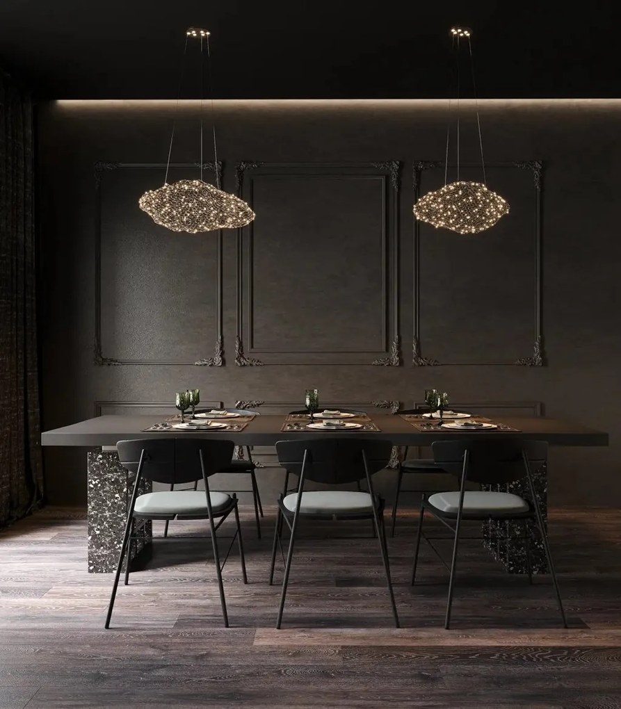 Lustra LED dimabila suspendata Stardust aurie