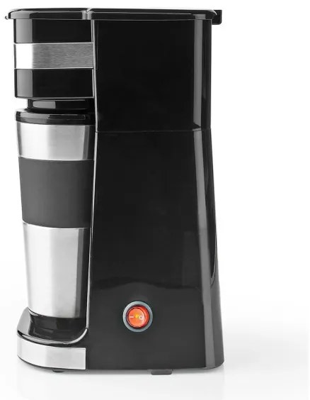 Cafetieră de o cană 0,4 l cu temporizator și cană de voiaj Nedis KACM300FBK