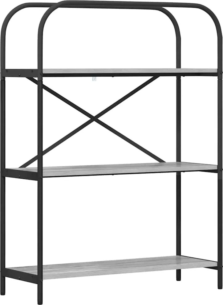 vidaXL Raft pentru cărți Gri Sonoma 80 x 30 x 109 cm Lemn compozit