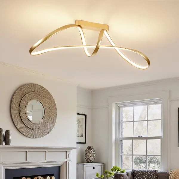 Brilagi-LED Lustră aplicată reglabilă TWISTER LED/60W/230V 3000-6000K auriu + telecomandă