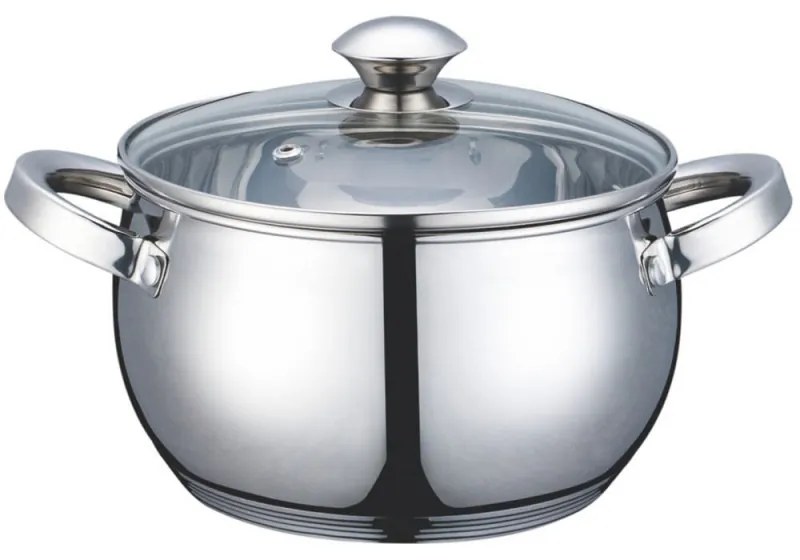 Oala cu capac Voltz V51210G22, 22 cm, 4.9 litri, Inductie, Inox