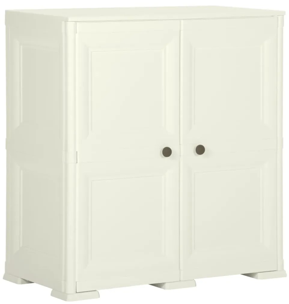 vidaXL Dulap din plastic, 79x43x85,5 cm, vanilla ice, design de lemn