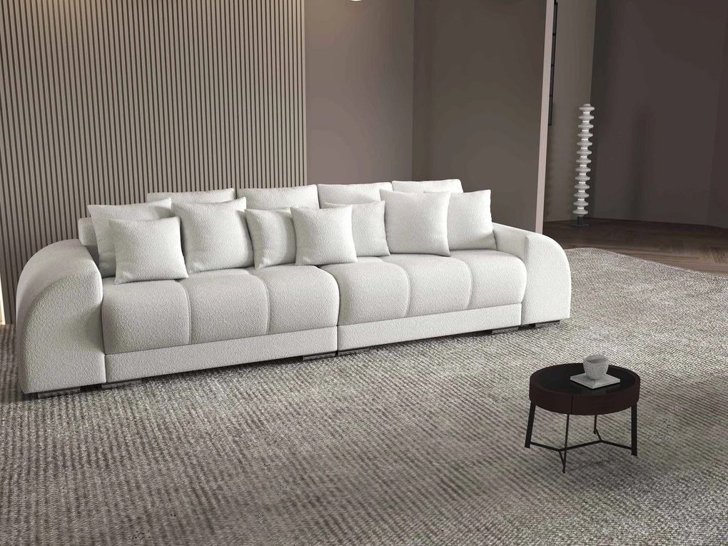 Canapea extensibilă dumonde cu 2 lăzi de depozitare si sezut confortabil din spuma high-density, Verona Euphoria Ivory 310x100 cm
