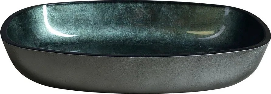 Chiuvetă culoare petrol din sticlă 54x39,5 cm Kvaore – Sapho