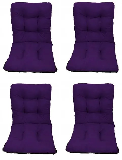 Set Perne pentru scaun de casa si gradina cu spatar, 48x48x75cm, culoare mov, 4 buc/set