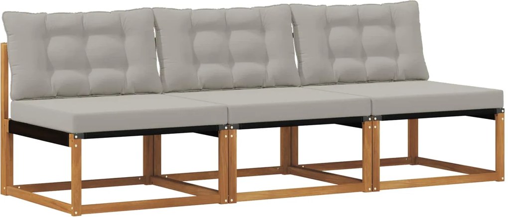 vidaXL 3 Bucată Canapea Medie pentru Exterior Lemn Solid de Acacia