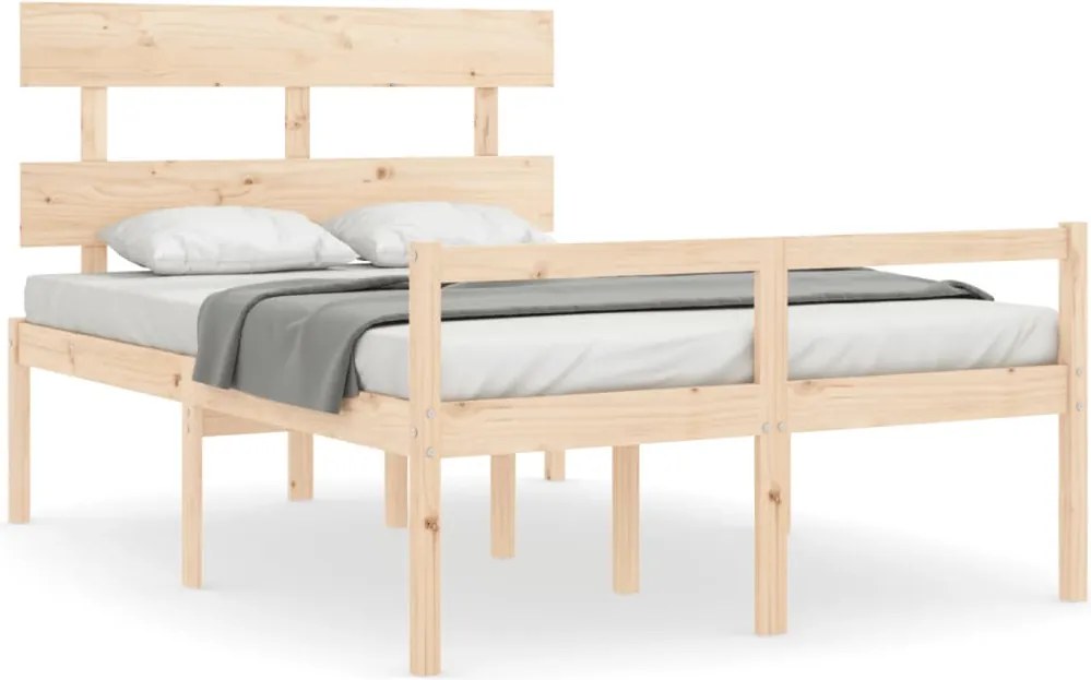 vidaXL Cadru de pat senior cu tăblie, 120x200 cm, lemn masiv