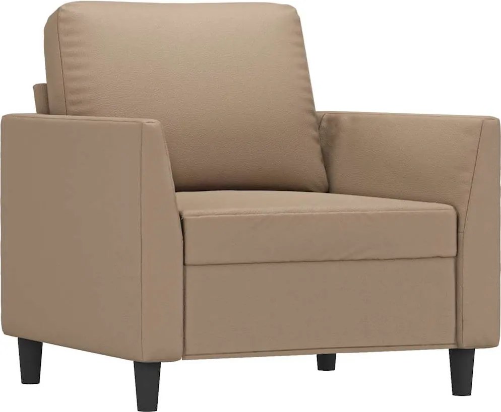 vidaXL Canapea de o persoană, cappuccino, 60 cm, piele ecologică
